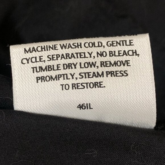 Minimalist Black Linen Silk Blend Flowy Midi Skirt Cotton Lined Large - Picture 4 of 4